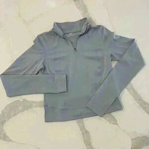 Yogalicious Lux Pullover QuarterZip Crop Activewear LongSleeve Top Womens Medium